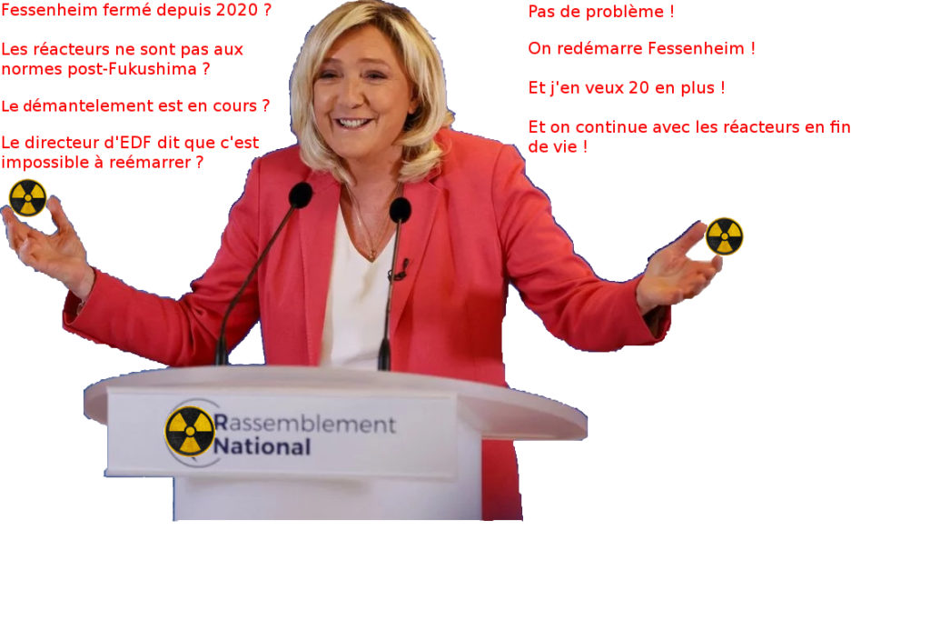 Elections présidentielles 2022 Marine Le Pen position nucléaire Fessenheim