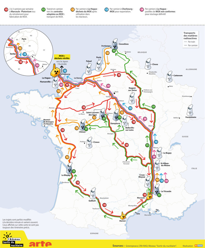 carte transports mox nucléaire